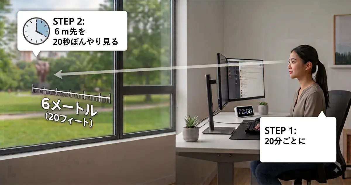 20-20-20ルール図解|ICL術後19年目のリアル